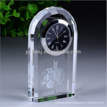 Custom Logo High Quality Home Decoration Office crystal desk clock